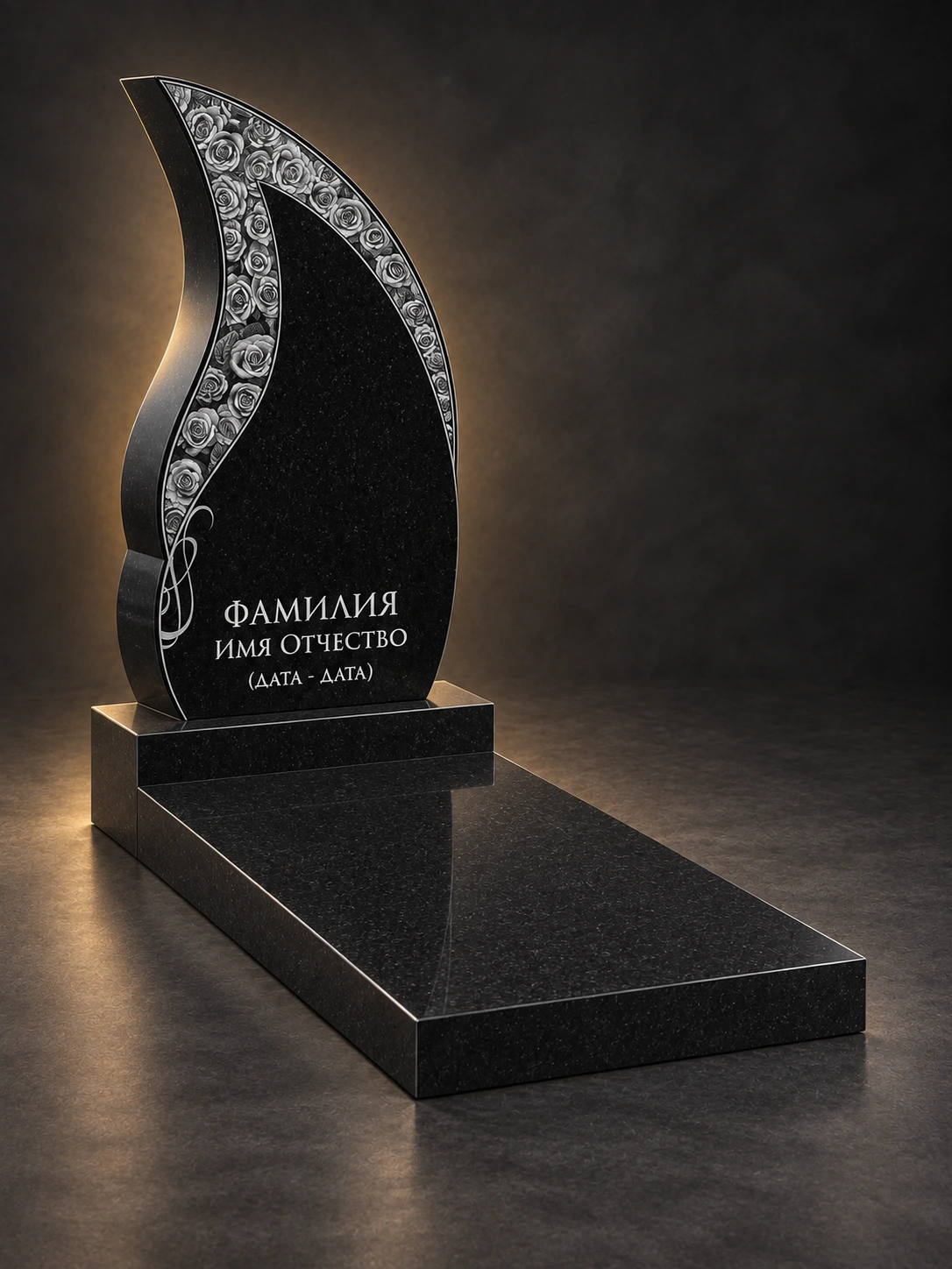 Памятник из гранита: свеча 90